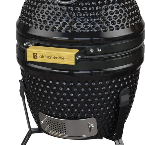 KitchenBrothers Kamado BBQ - 13 Inch Houtskool Barbecue - 27⌀ cm - Egg BBQ - Zwart