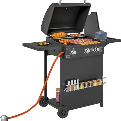 Outsunny - Gasbarbecue - Staal - 123L x 57B x 98H cm - Zwart
