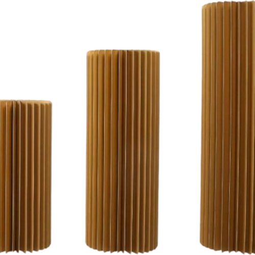 Plantentafel - Bloementafel - Taartplateau - Kerstzuil - Kerstdecoratie - Kerst Accessoire - Papieren cilinder - Opvouwbaar - Decoratie - Versiering - Bruiloft - Tafel - Kerst - Bruiloft - Verjaardag - Feestje - Goud - Hoogte 60, 80, 100 CM - 3 stuks