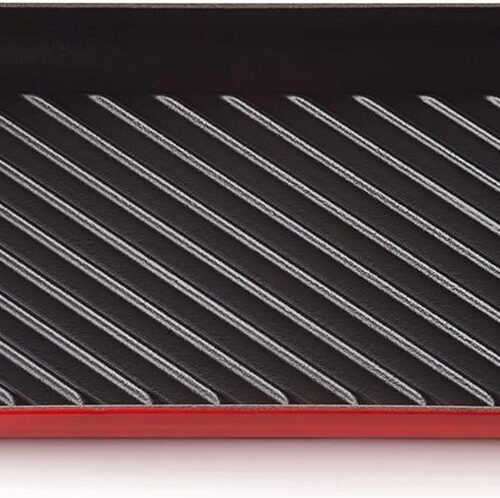 Rechthoekige grillplaat - vetarm koken - alle kookplaten - inductie - geëmailleerd - kersenrood - 325 cm - 202023206 Grilplaat