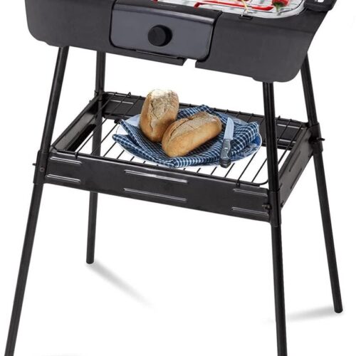 Royalty Line® SBGT2000 Elektrische Barbecue - Indoor en Outdoor BBQ - Staand Tafelbarbecue - 2000W Elektrische Grill - 42 x 24 cm Grilloppervlak - Geen Roook - Zwart