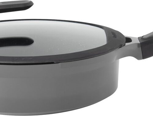 Sauteerpan met deksel grijs 28 cm - Grijs - PFAS-vrij