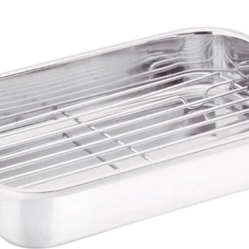 Scanpan - Braadslede - RVS - met rooster - Impact - 23 x 32 cm - niet geschikt voor inductie