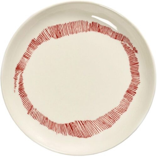 Serax Feast By Ottolenghi Gebaksbordje Ø16 Set Van 4 White Swirl Stripes Red