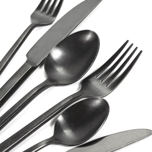 Serax Pascale Naessens Pure bestekset 24-delig stone wash black (vork, mes, lepel, koffielepel)