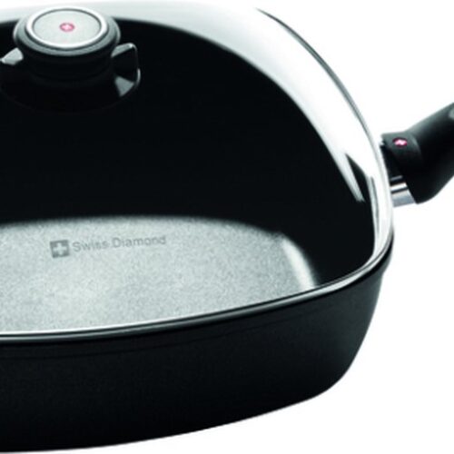Swiss Diamond - XD Sauteerpan - Hapjespan anti-aanbaklaag - Vierkant - 28x28cm - Met deksel - niet geschikt voor inductie