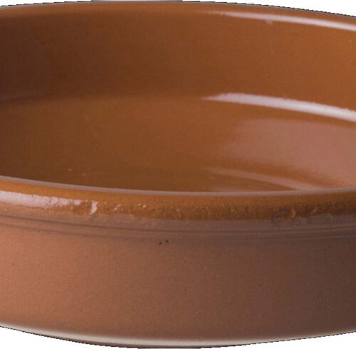 Tapas ovenschaal/serveerschaal - 1,2 liter - rond - terracotta - D23 cm - ovenbestendig - Ovenschalen - Tapas schaal - Serveerschaal
