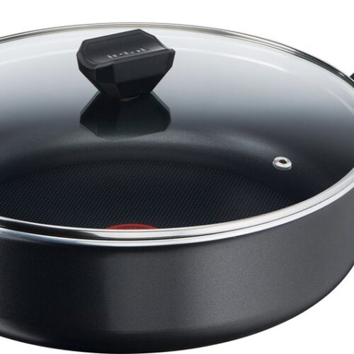 Tefal Easy Cook & Clean Hapjespan met Deksel - Ø28cm - Niet geschikt voor Inductie - Anti-aanbaklaag - Aluminium - Zwart