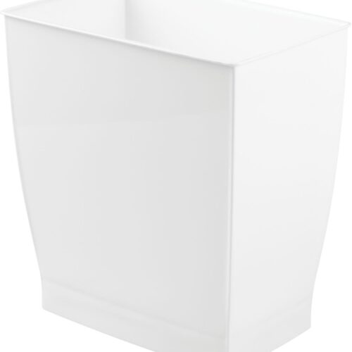 Unyqoos® Stijlvolle en Functionele Rechthoekige Afvalemmer voor Keuken of Badkamer, Wit Kunststof, 28,4 x 18,9 x 30,3 cm