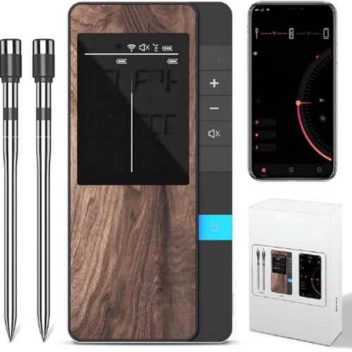 Vleesthermometer BBQ-Thermometer Met App - IP67 Waterdicht - Vleesthermometer Met Dubbele Sondes - Draadloze Vleesthermometer Voor Barbecue - Oven - Keuken - Draaispies