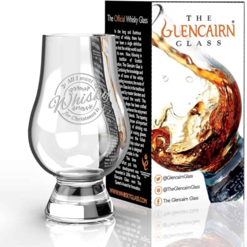 Whiskyglas Gegraveerd All I want for Xmas - Glencairn Crystal Scotland