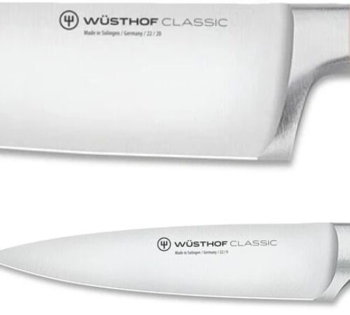 Wusthof Messenset Koksmes + Officemes Classic Color - Pink Himalayan Salt 2-delig