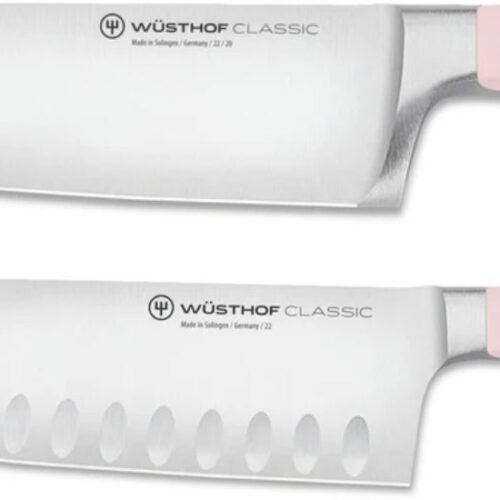 Wusthof Messenset Koksmes + Santokumes Classic Color - Pink Himalayan Salt 2-delig
