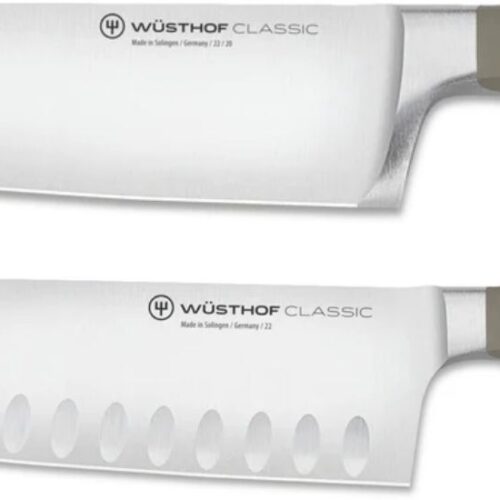 Wusthof Messenset Koksmes + Santokumes Classic Color - Velvet Oyster 2-delig