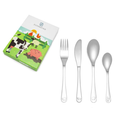 ZILVERSTAD - Kinderartikelen - Kinderbestek 4-dlg Boerderij
