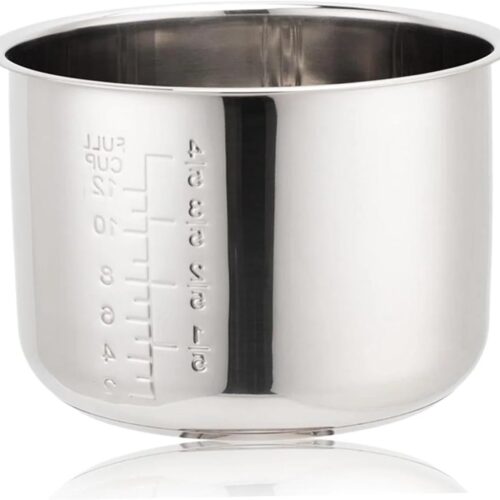 ZVD Rijstkoker binnenpan van roestvrij staal 5L Rijstkoker binnenpan van roestvrij staal met schaalverdeling geschikt voor rijstkokers, rijstkokers, rijstkoker vervanging rijstkokers