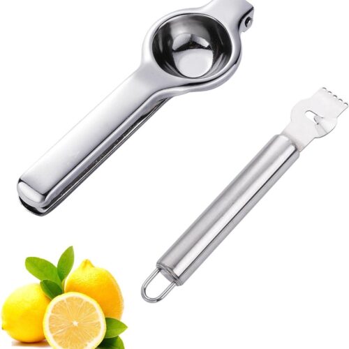 2 stuks citroenschillers en schillen - Robuust professioneel schilgereedschap en handmatige knijper citruspers voor keuken, restaurant en bar - Vaatwasmachinebestendig