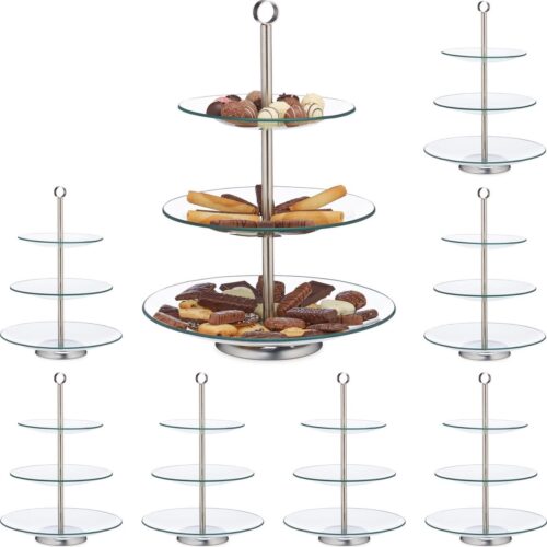 8 x etagere 3 laags - etagère - presenteerschaal - cupcakes, fruit, gebak