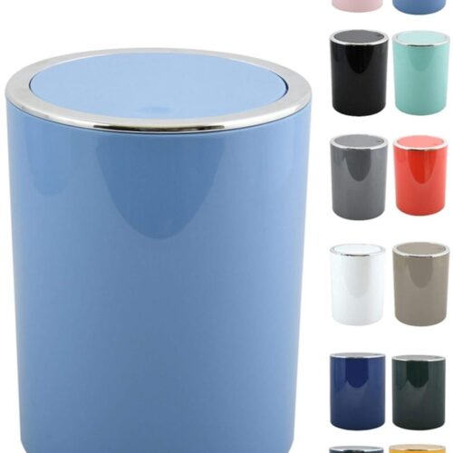 Chique afvalemmer - modern design - 1 stuk - kunststof - Ø 18,5 x 26 cm