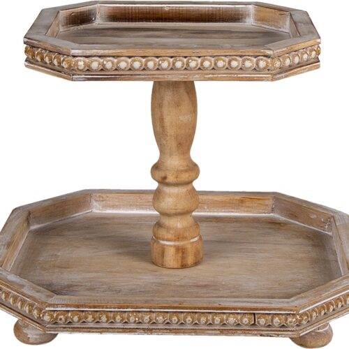 Clayre & Eef Etagère 2 laags 38x33x31 cm Bruin Hout