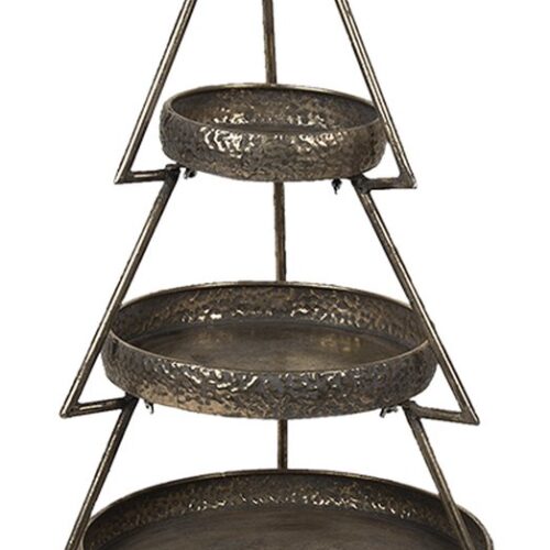 Clayre & Eef Etagère Kerstboom 102 cm Koperkleurig IJzer