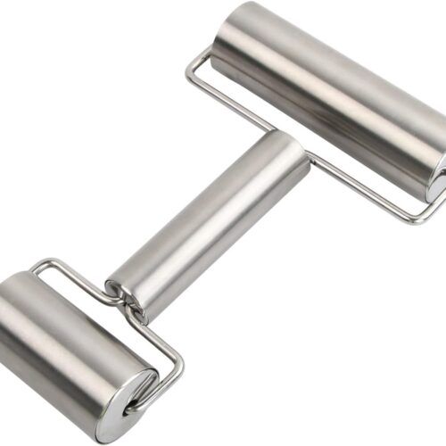 Deegroller set - roestvrijstalen deegroller met handvat - kleine deegroller met antiaanbaklaag voor eiertaart - multifunctionele mini-deegroller voor koekjes - desserts - knoedelschillen - pizza