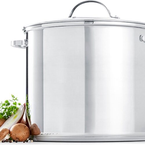 Deski soeppan 10 Liter - 26 cm diameter - Met glazen deksel - RVS