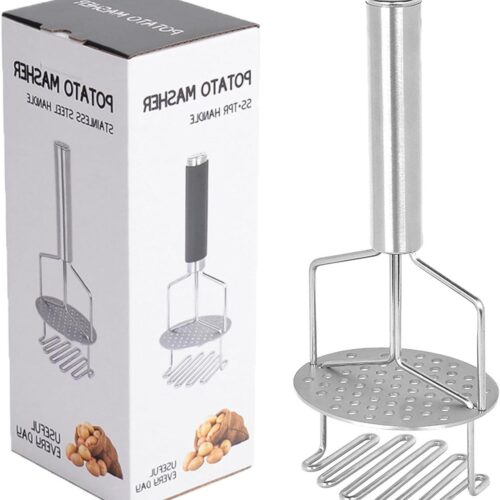 Double-decker Aardappelstamper voor het maken van puree in de keuken - RVS aardappelstamper voor aardappelen, groenten en fruit - Vaatwasserbestendig - Keukenhulp - Perfect cadeau