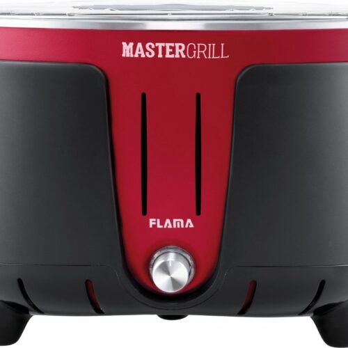 Flama 4006FL, Kamado-barbecue/grill, Houtskool (brandstof), 31 cm, Verrijdbaar, Raster, Zwart, Rood