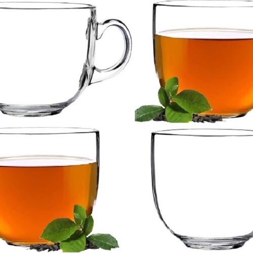 Glasrijk® Theeglazen - 450 ml - 4 stuks - Koffieglazen - Theeglas met oor - Theeglas - Cappuccino glazen - Latte macchiato glazen - Koffieglas met oor - Theeglazen met oor - Koffieglazen met oor