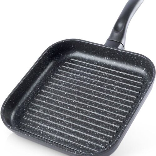 Grillpan Graniet Vierkant GRANDE 26x26 cm - Grill - Pan - Steakpan - Koekenpan