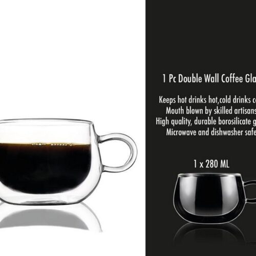 Homestar-Theeglazen - 240 ml - 2stuks - Dubbelwandige glazen - Koffieglazen - Theeglas met oor - Theeglas - Cappuccino glazen