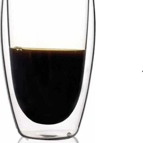 Homestar-Theeglazen - 350ml - 2stuks - Dubbelwandige glazen - Koffieglazen - Theeglas met oor - Theeglas - Cappuccino glazen