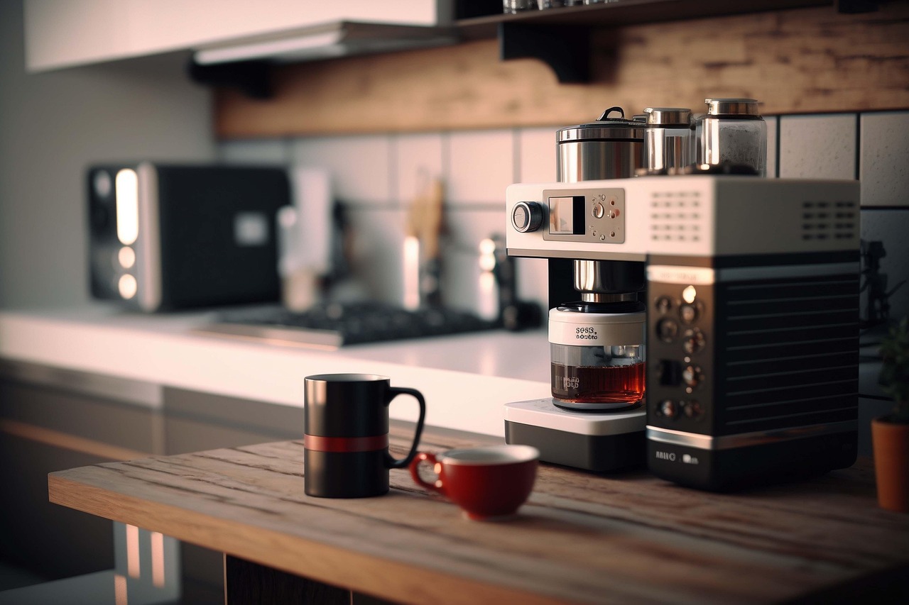 keukenaanrecht met koffiezetapparaat