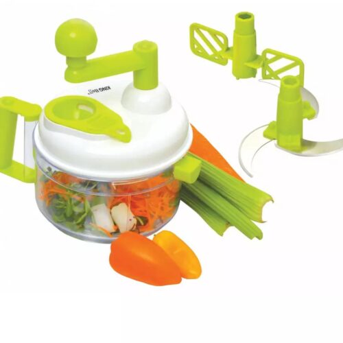 Kinghoff Multifunctionele Groentesnijder en Keukenmachine - RVS Bladen, Mixer en Toebehoren - Ideaal voor Snijden, Hakken en Mixen - Dunschiller