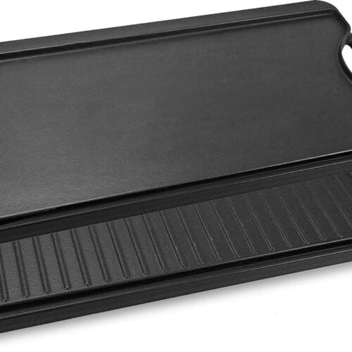 La'Moussawi ® Gietijzeren Dubbelzijdige Grillplaat met Antiaanbaklaag voor Optimale Kookervaring