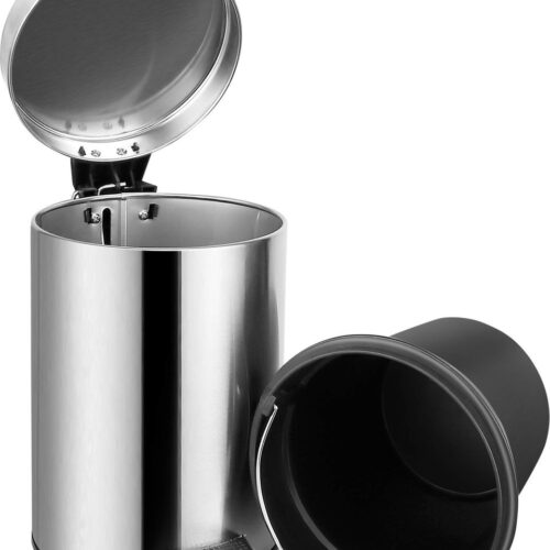 La'Moussawi ® Stijlvolle Roestvrijstalen Mini-afvalemmer voor Badkamer met Pedaalbediening, 3 Liter Capaciteit