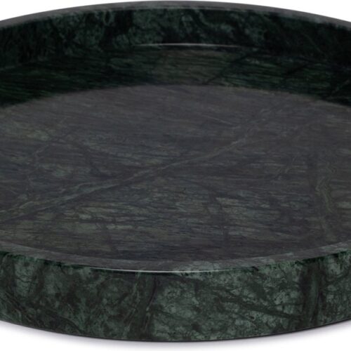 MOOISA - Marmer - Marmer dienblad met rand groen - Tray Ø30cm - rond marmer dienblad - vierkant marmer dienblad - decoratie schaal - tapasplank - serveerplank