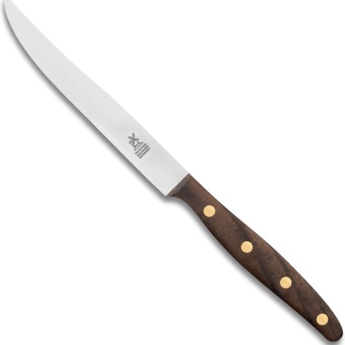 Robert Herder Windmühle Steakmes - RVS - Glad - Lemmet 12,5 cm - Heft Walnotenhout