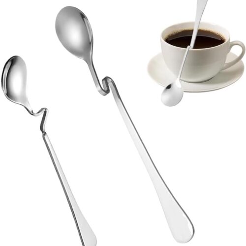 Roestvrijstalen Honinglepels - 2 Stuks - Jamlepels - Hangende Ontwerp - Melk Koffie Roeren - Latte Macchiato Lepel voor Thuis Kantoor Café Reizen