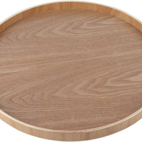 Ronde Houten Dienblad - Bamboe Dienbladen voor Ontbijt - Thee Salontafel Decoratieve Butler Ottomaanse Lade 37.5x37.5cm(hout)