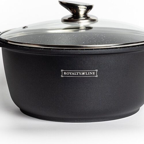 Royalty Line® BS30M Braadpan Inductie - Ø 30 cm / 7 Liter Soeppan Inductie - Kookpan Met Antiaanbaklaag - Pan Voor Alle Warmtebronnen - Zwart