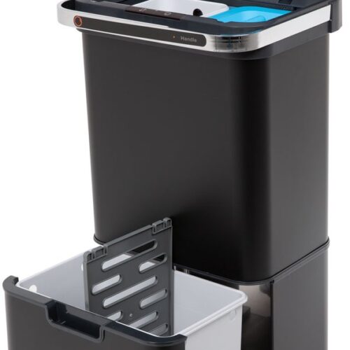 SVITA Sensor afvalemmer 60L zelfreinigende functie en actieve koolstoffilter zwart