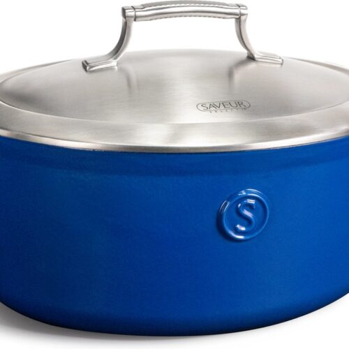 Saveur Voyage Ovale Braadpan - Ø30 cm - Gietijzer - PFAS-vrij - Inductie - Klassiek Blauw