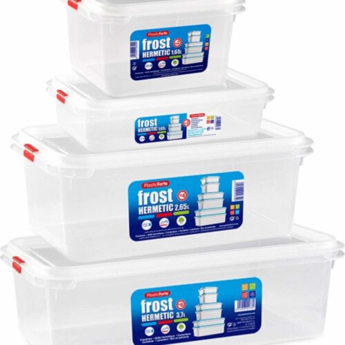 Set van 11x stuks diepvries vershoudbakjes met stevige deksel in 4x verschillende formaten - Voedsel bewaarbakjes