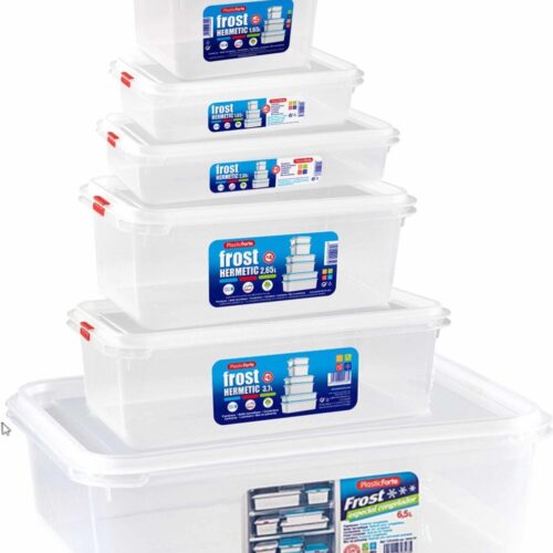 Set van 15x stuks diepvries vershoudbakjes met stevige deksel in 6x verschillende formaten - Voedsel bewaarbakjes