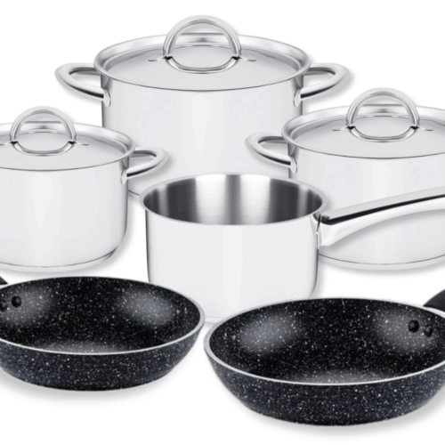 Sola Pannenset Blizz + Westinghouse Koekenpannenset Marble - 6 Delig