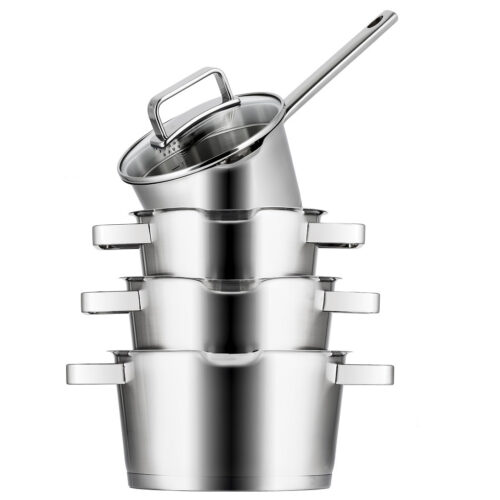 Sola Pannenset Diamond - RVS - Kookpan ø 16, 18, 20 cm & Steelpan ø 16 cm - Inductie geschikt - 4 Delig