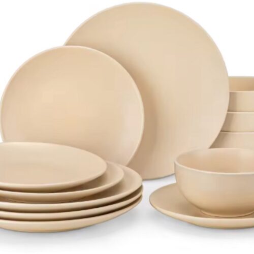 Tida Serviesset - 24 delig - 8 personen- Beige - Dinerborden - Bordenset - Diepe borden - 1200ML - Ontbijtborden - Servies - Keukenservies
