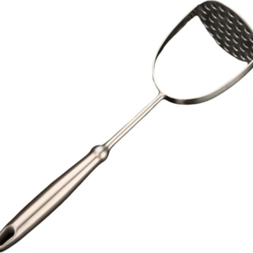 Tovbmup Aardappelstamper - Aardappelstamper van roestvrij staal met lange steel - Alles-in-één - Perfect voor het pureren van aardappelen, fruit en groenten - Vaatwasserbestendig